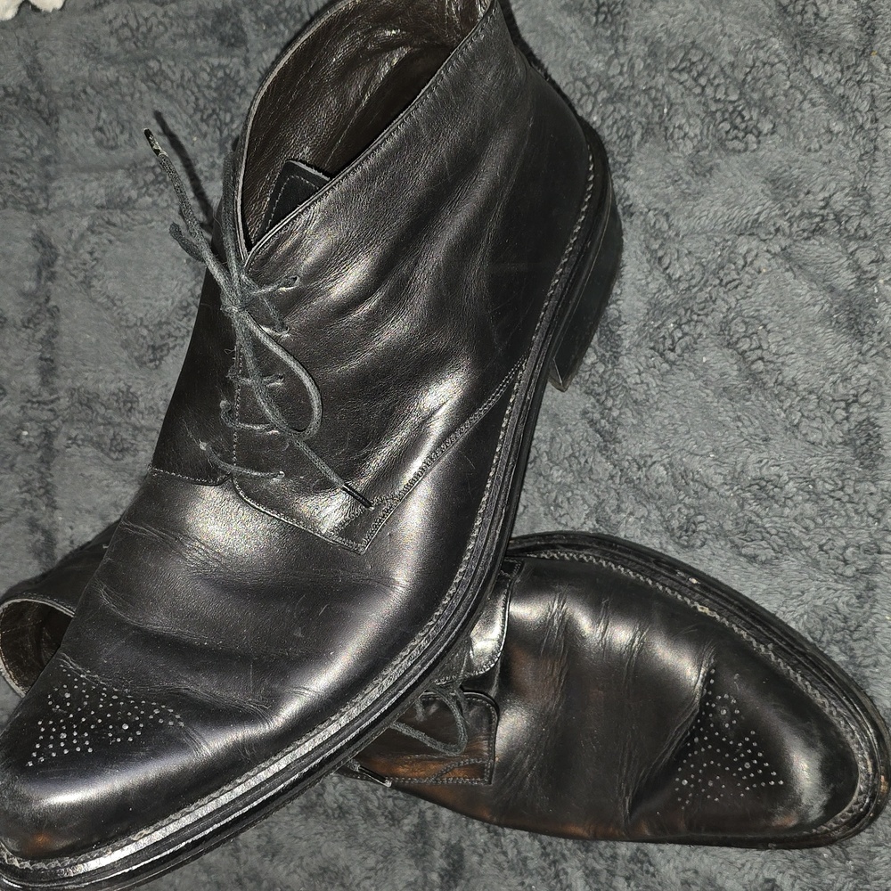 Luciano Ilari Black Leather Men's Dress Shoes Size 43 (Frank #6)